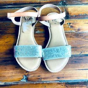 Gap Silver Glitter Strap Sandals